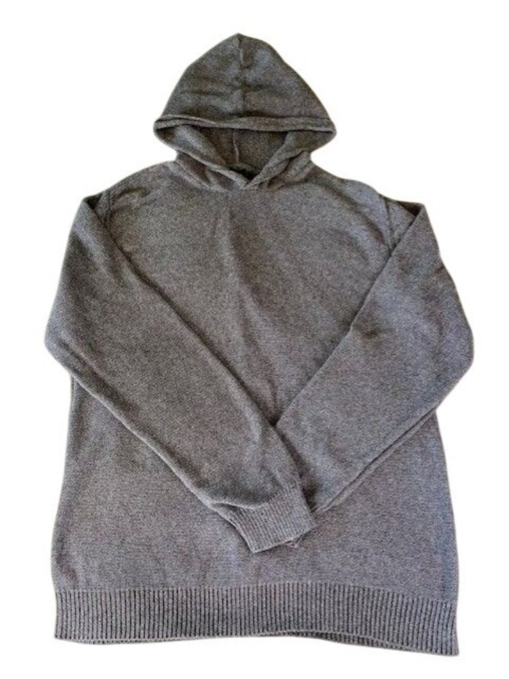 PrAna Knit Hoodie Sweater North Loop Organic Cotton Pullover XL Pebble Grey Cozy